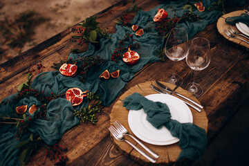 Wedding table decoration boho style