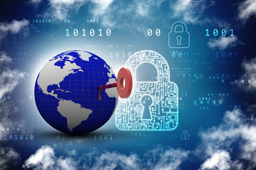 Key to the World.3D illustration