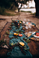Wedding table decoration boho style