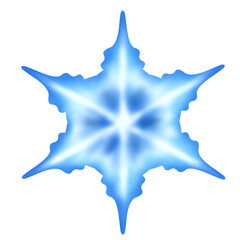 blue snowflake on white background