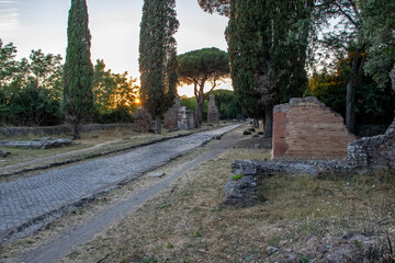 Fototapeta na wymiar The ancient appia is the most famous street in Rome.