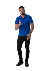 Fototapeta premium Full length man portrait on white