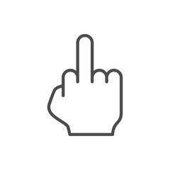 Obraz premium Middle finger line outline icon