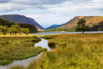 lake district landscape with mountains