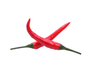 Red Chilli Padi, Bird's Eye Chilli, Bird Chilli, Thai pepper isolate on white background.