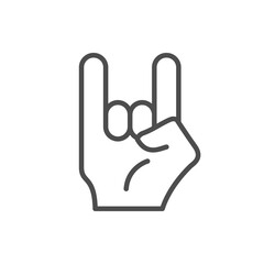 Rock gesture line outline icon