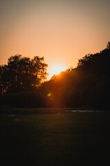 Colorful sunset in the countryside