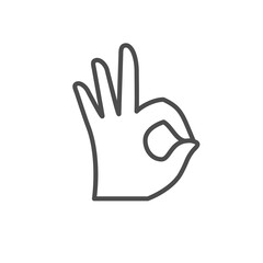 OK gesture line outline icon