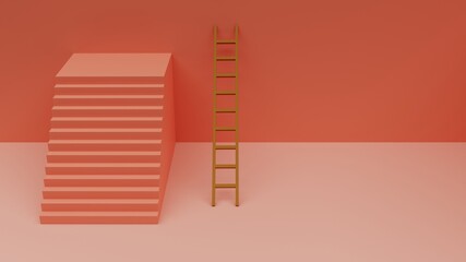 Ladder of Success, Winner, Opportunity, Inequality, Concept for presentation, 3D illustration background