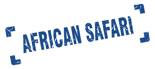 african safari stamp. square grunge sign isolated on white background