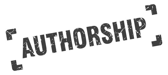 authorship stamp. square grunge sign isolated on white background