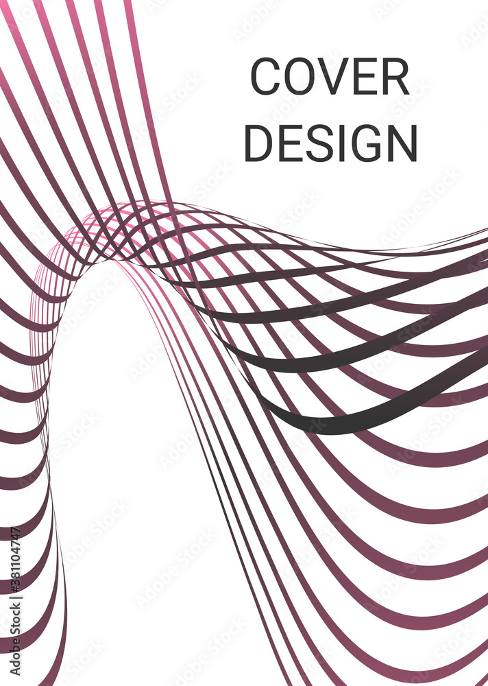 Fototapete Cover design. Design template. Creative backgrounds with abstract gradient wave lines for creating trendy banner, poster