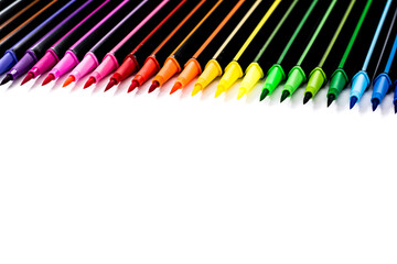 A set of rainbow markers