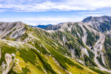 Obraz premium 剱御前小舎から剱岳への登山道