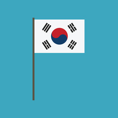 South Korea flag icon in flat design. Independence day or National day holiday concept.