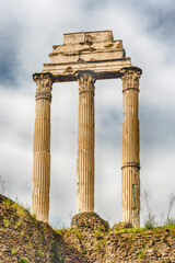 Ruins at Temple of Castor & Pollux, Roman Forum, Italy