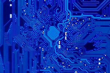 blue circuit board background of computer motherboard,Electronic computer hardware...
