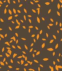 Falling leaves, autumn season foliage of trees seamless pattern