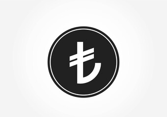 turkish lira coin icon. isolated vector money symbol. simple style finances element