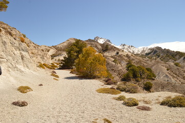 Fototapeta na wymiar Hiking in the beautiful nature of the Sierra Nevada Mountain range in Spain