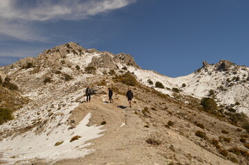 Hiking in the stunning valleys of the Sierra Nevada mountain range in Southern Spain