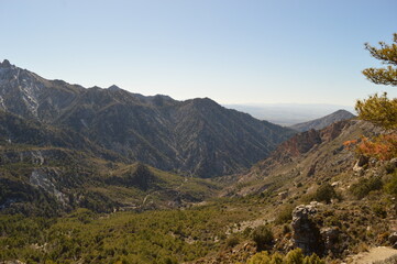 Fototapeta premium Hiking in the stunning valleys of the Sierra Nevada mountain range in Southern Spain