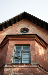 The facade of the apartment building, built in the mid-20th century in Europe. Quality image for your project