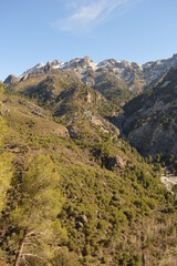 Hiking in the stunning valleys of the Sierra Nevada mountain range in Southern Spain