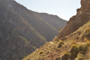 Obraz premium Hiking in the stunning valleys of the Sierra Nevada mountain range in Southern Spain
