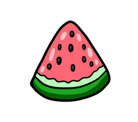 Cartoon Stylized Yummy Watermelon Slice
