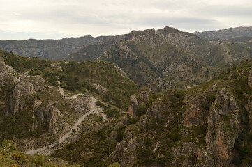 Hiking on the beautiful paths in the Sierra Nevada Mountains in Southern Spain