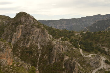 Fototapeta na wymiar Hiking on the beautiful paths in the Sierra Nevada Mountains in Southern Spain