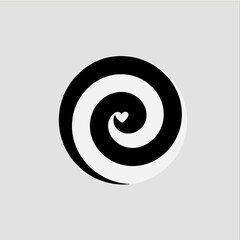 black and white love swirl icon logo