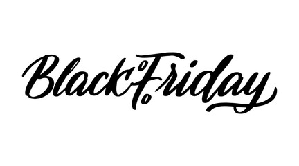 Black Friday lettering. Ad, poster, sign board design layout. Handwritten lettering. Сursive.