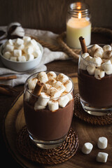 Hot Chocolate with Marshmallows and Cinnamon