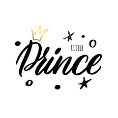 Little Prince Handwritten lettering for printing on clothes and souvenirs