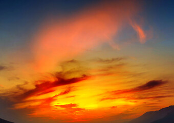 Obraz premium sky with clouds and sun