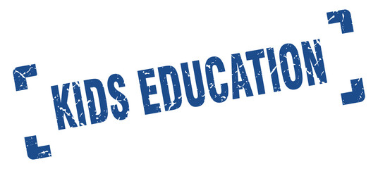 kids education stamp. square grunge sign isolated on white background