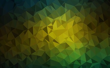 Dark Green, Yellow vector abstract polygonal cover. Shining colored illustration in a Brand new style. Textured pattern for background.