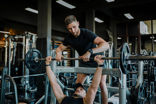 Bodybuilding personal training in gym