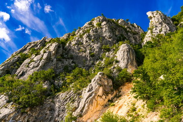 Danube gorge in Djerdap on the Serbian-Romanian border