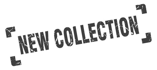 new collection stamp. square grunge sign isolated on white background