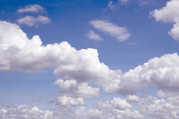 Fototapeta premium blue sky background with tiny clouds.