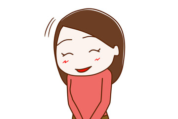 にっこりとお辞儀をする女性