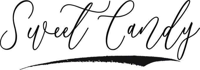 Obraz premium Sweet Candy Cursive Typography Black Color Text on White Background