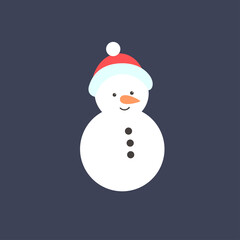 Snowman. Vector illustration of new year character