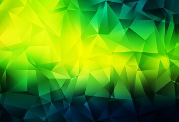 Dark Green, Yellow vector polygon abstract backdrop.
