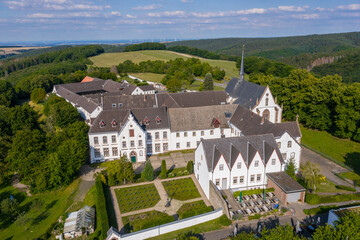 Aerial view of the Abbey Mariawald  Eifel Germany - obrazy, fototapety, plakaty