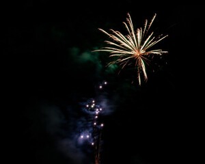 fireworks in the night sky