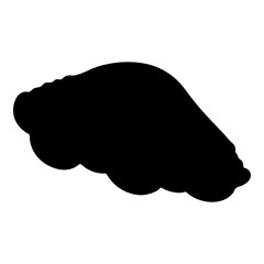 Hand-drawn Isolated black seashell silhouettes on white background.